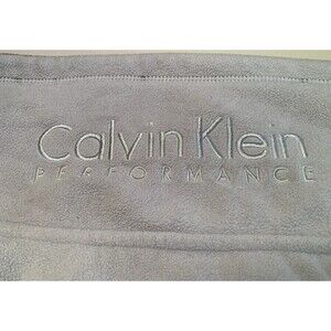 Calvin Klein Performance Womens Embroidered Zip Fleece Jacket Ivory Sz Large